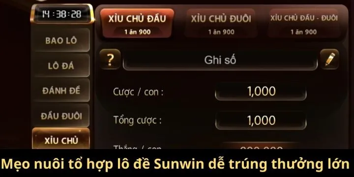 Mẹo nuôi tổ hợp lô đề Sunwin dễ trúng thưởng lớn