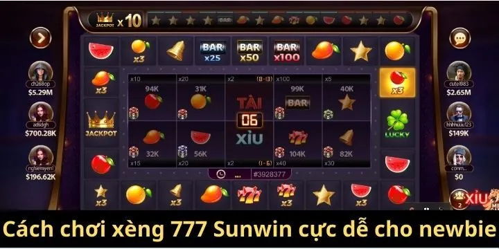 Hướng dẫn chơi xèng 777 Sunwin cực dễ bạn nên biết